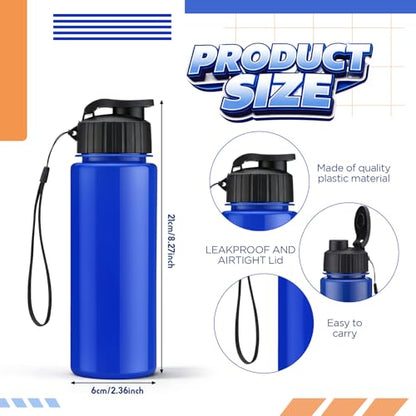 Mifoci 20 Pieces Water Bottle Bulk 17 oz Plastic Water Bottles Bulk Gym Sports Adults Reusable Large Bottles with Leak Proof Flip Top for Party Outdoor (Solid Blue) - color: Solid Blue