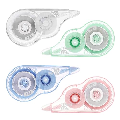 4 Pcs Colorful Core Correction Tape, 39.37 Ft White Wrong Out Tear-Resistant Bulk, Instant Corrections Easy to Use Applicator for School, Office, Note Taking, Journal (Tape Width 0.2 in) - size: 1 Count (Pack of 4)