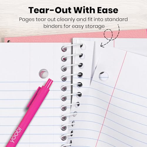 Yoobi Barbie X College Ruled Spiral Notebook Set – 3-Pack of 1 Subject Notebooks, Pink, Blue & Peach Barbie Designs – 100 Perforated 3-Hole Punched Sheets – 10.5” x 8” - color: Barbie - Spiral, size: Pack of 3