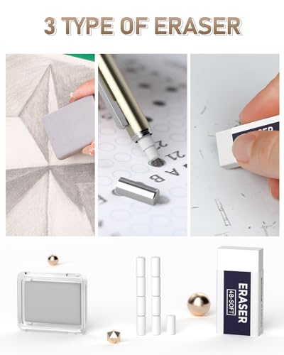 Nicpro 37PCS Gold Art Mechanical Pencil Set, 4PCS Metal Drafting Pencil 0.3/0.5/0.7/0.9 mm & 2PCS 2mm Lead Holder (6B 4B 2B HB 2H 4H) School Supplies for Sketching Drawing with 23 Tube Lead Refills - color: Gold, style: 0.3 0.5 0.7 0.9 2.0