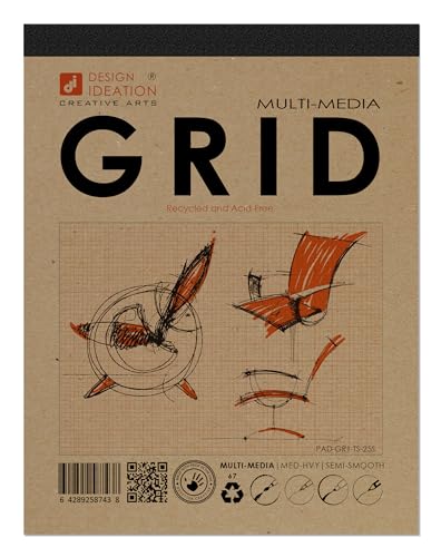 Design Ideation Grid PAD. Removable Sheet. Premium Paper. Smart-Bind Reinforced Lay Flat Binding. Orange Grid. (8.5" X 11") PAD-2550-TS (5 Book Value Pack) - size: 5 PAD VALUE PACK