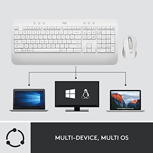 Logitech Signature MK650 Combo for Business Keyboard and Mouse - Off-White | Logi Bolt, Bluetooth, SmartWheel, for Business, Globally Certified, Windows/Mac/Chrome/Linux - color: Off White, style: Combo w. Small Mouse