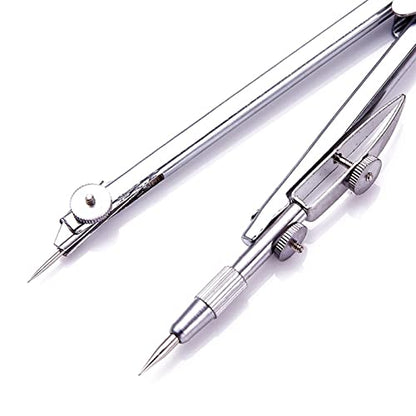 BABETT Drawing Compass Drafting Tools Metal Compass for Geometry Stainless Steel Drawing Compass Mathematics Geometry Tool Student Stationery School Supplies Math Ruler Kit