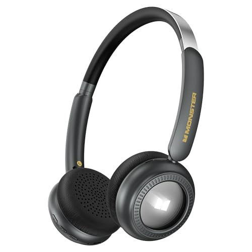 Monster N-Tune MINI 01 Wireless On-Ear Headphones - Bluetooth 6.0 Wireless Headset with Speed Charge, Clear Audio, 50H Playtime, Comfortable & Lightweight Design, Hands-Free Calls (Black)