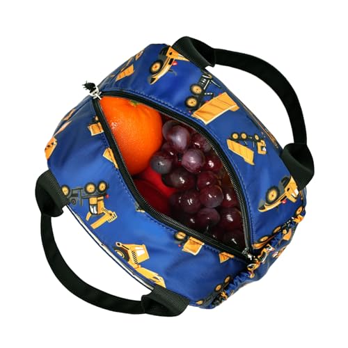 CAMTOP Boys Lunch Box Kids Insulated Lunch Bag Kids Cute Lunchbox for Boys Loncheras Para Niños - color: Engineering Car Blue