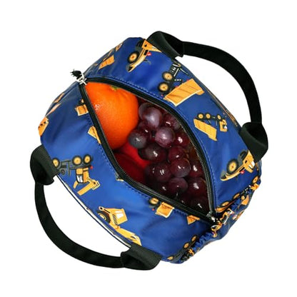 CAMTOP Boys Lunch Box Kids Insulated Lunch Bag Kids Cute Lunchbox for Boys Loncheras Para Niños - color: Engineering Car Blue