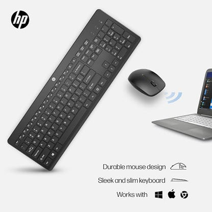 HP 230 Wireless Mouse and Keyboard Combo - 2.4GHz Wireless Connection - Long Battery Life - Durable & Low-Noise Design - Windows & Mac OS - Adjustable 1600 DPI - Numeric Keypad (18H24AA#ABA) - size: 1 Count (Pack of 1)