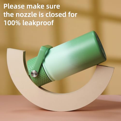 BJPKPK Insulated Water Bottle, 15oz Stainless Steel with Straw Lid | Leak Proof, BPA-Free, Vacuum Insulated, Keep Drink Cold & Hot, Metal Water Bottle for Travel, Gym, Office, Cupholder Friendly - color: Forest Green, style: N-15oz-Color Lid