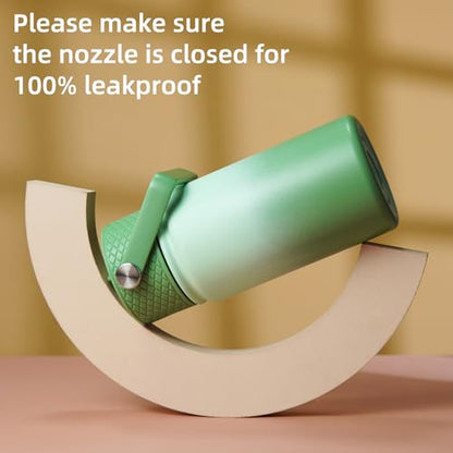 BJPKPK Insulated Water Bottle, 15oz Stainless Steel with Straw Lid | Leak Proof, BPA-Free, Vacuum Insulated, Keep Drink Cold & Hot, Metal Water Bottle for Travel, Gym, Office, Cupholder Friendly - color: Forest Green, style: N-15oz-Color Lid