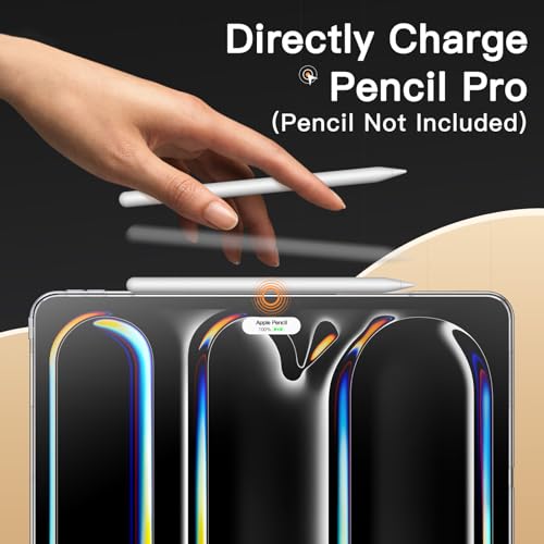 JETech Clear Case for iPad Pro 13-Inch M5/M4 (2025/2024), Anti-Yellowing Transparent Shockproof Slim Tablet Back Cover with Hard PC Back and Soft TPU Bumper - size: iPadPro13(2025/2024)