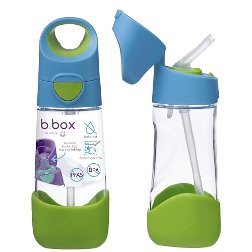 b.box 15oz Tritan Kids Water Bottle - Kids Water Bottle w/Straw for School, Sports, Daycare - Leakproof - Ergonomic Triangle Grip - Dishwasher Safe, BPA Free, PFAS Free - Ocean Breeze - color: Ocean Breeze, size: 15 Ounces
