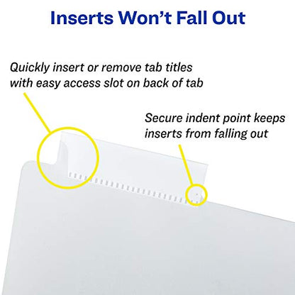 Avery Big Tab Insertable Extra Wide Dividers for 3 Ring Binders, 8-Tab Sets, Clear Tabs, 6 Sets (21940) - color: Clear, size: 8 tab, style: 6 Sets