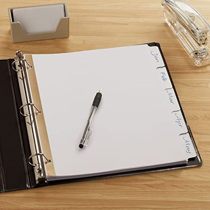 Staples Big Tab Write‑On Paper Dividers, 5‑Tab, White, Writable Customizable Binder Index Dividers, 4‑Pack - size: 5-Tab, style: White