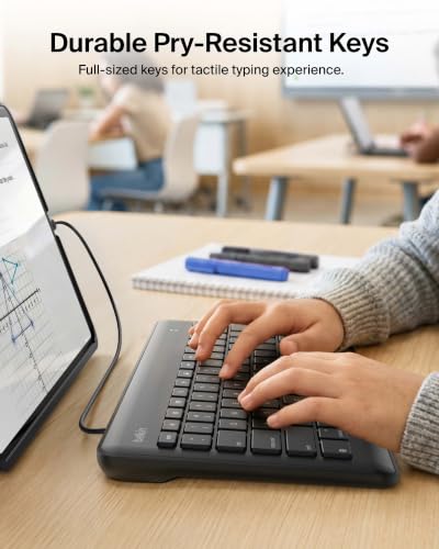 Belkin Wired Keyboard For Apple iPad With Lightning Cable - Works w/ Apple iPad, iPad Pro, iPad Mini, iPad Air Models with Lightning Port - Great for School Supplies - Keyboard With Full Size Keycaps - style: Lightning Connector Keyboard Only