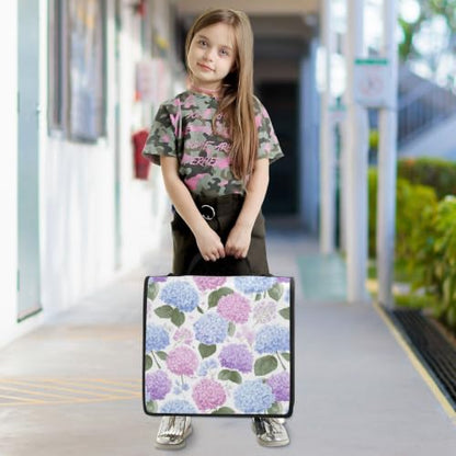 3 Ring Zipper Binder Hydrangea Flowers Binder Organizer Bag Expandable File Folder with Multi Pocket for School Office - color: Hydrangea Flowers