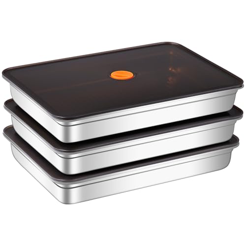 Stainless Steel Food Storage Containers with Airtight Lids, 3 Pack Leakproof Meal Prep Containers, Reusable Bento Boxes for Food, Dishwasher & Freezer Safe Containers for Fruits, Snacks, Leftovers - color: 3-piece set (with sealing cover)