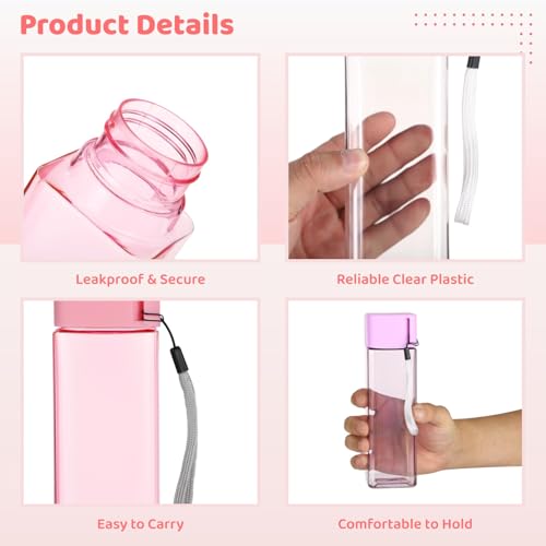 OMISTAR 24 PCS Water Bottles Bulk, 17 oz Colorful Plastic Water Bottles, Reusable Leak Proof Portable Water Bottle With Handle Strap for School Classroom Travel Camping Cycling Fitness (24PCS) - color: 24PCS