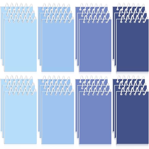 Epakh 24 Pcs Student Gift Bulk Pocket Spiral Notebook Memo Pads Mini Blank Pocket Notebooks 20 Sheets Per Notebook for School Classroom Home Office Nurses(Blue) - color: Blue