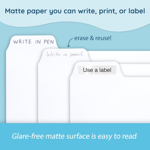 Blue Summit Supplies 5 Tab Mini Tab Dividers, White, 5 Mini Binder Dividers with 3 Hole Punch, for Notebooks and 3 Ring Binders, 5.5 x 8.5 Inches, Heavy Duty Paper, Set of 6, 30 Dividers