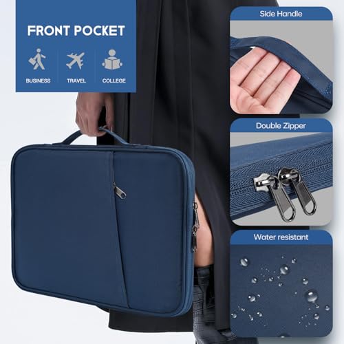 9-11 inch Tablet Sleeve Case Bag for 11-inch iPad Pro M5 M4 Magic Keyboard & iPad Air M2 M3 M4(2026), 11-in iPad A16, Fire Max 11 & Fire HD 10, Galaxy Tab A9+ Plus - color: Navy Blue, size: 9-11 inch