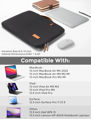 DOMISO 13.3 inch Laptop Case Sleeve Protective Cover Compatible with 14 inch MacBook Pro M4 M3 M2/MacBook Pro Max,13-13.3 inch Dell,Lenovo, HP,Waterproof Computer Cases Bag with Handle,Black - color: Black, size: 14" for MacBook Pro