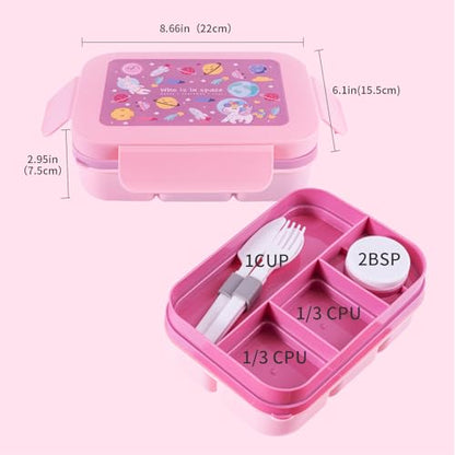 Bento Box for Kids Girls Boys,Adult, 8-Compartment Leak-Proof Toddler Lunch Box for School, Drop-Proof Kids Lunch Containers with Insulated Bag, Microwave & Dishwasher Safe, BPA-Free, (pink) - color: red