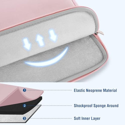MOSISO Laptop Case 13 inch, 13 inch Laptop Sleeve Bag Compatible with MacBook Neo/Air M5 M4 M3 M2 M1 2026-2018 / Pro M2 M1 2026-2016, Neoprene Computer Sleeve Bag with Small Case, Baby Pink - color: Baby Pink, size: 13 inch