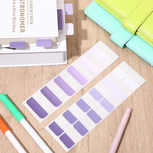 300 Pcs Sticky Index Book Tabs Bible Tabs Gradient Repositionable Page Tab Labels for Notebooks File Classification (Purple) - color: Purple