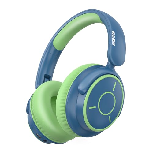 MIDOLA Kids Bluetooth Headphones 68H Play Time,Volume Limit 85/94dB, Foldable Lightweight Wireless Over-Ear Headphone for Kid Toddler Child Pad Tablet,Headsets with Built-in Mic Green Blue - color: Deep Blue