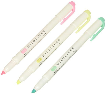 Zebra Highlighter Mild Liner, 3 Color Set (WKT7-3C) - style: 3 color