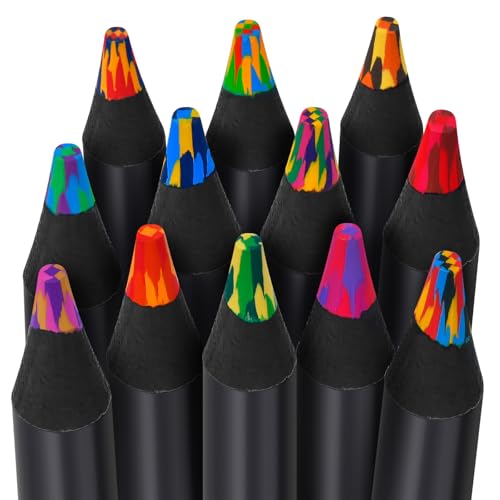 KUCHEY 12 Colored Rainbow Pencils for Teen Girl Boys | Stocking Stuffers for Kids, Art Supplies Gifts Trendy Stuff, Birthday Party Favors Arts and Crafts 5-12 Year Old