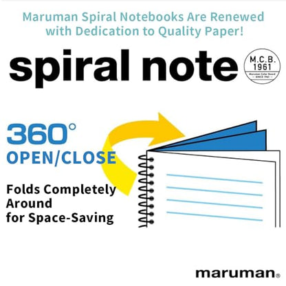 Maruman M.Memo Mini Notepad (N595A-33), Narrow Ruled, Twin Ring Spiral Binding, A7 Size Perforated 50 Sheet Note Pads, 2.7 x 4.3 Inches, White Notebook Paper, Light Green Cover, 20-Pack