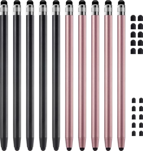 ChaoQ Stylus Pen for Touchscreen, 10pcs Stylus Pen for iPad iPhone Android | High Sensitivity and Precision, Suitable for iPad iPhone Android and All Touch Screens (Black/Rose Gold) - color: 10 Black Rose Gold