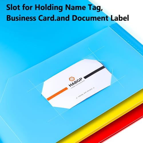 Plastic Folders with Pockets, 18 Color Heavy Duty Two Pocket Folder Business Card Holder for Office High School - size: 18 Pack