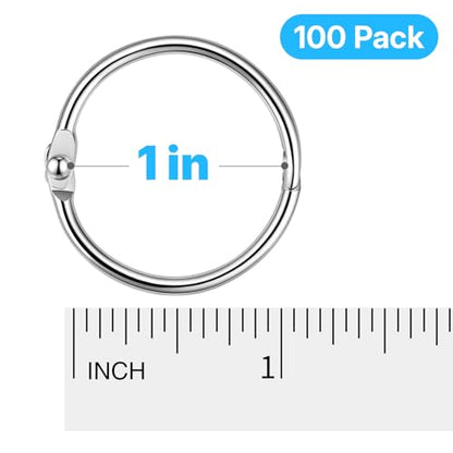 OWLKELA 100Pcs Inch Binder Rings 1inch, Loose Leaf Metal Rings for Cards & Documents, Nickel Plated Steel Clip & Key Rings - color: Silver, size: 1 inch 100 Pcs