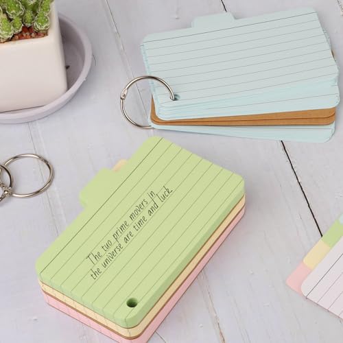 zmybcpack 12 Pack 720 Pcs 3x5 Inches Tabbed Index Cards, Colorful Flash Cards with 12 Binder Rings, Ruled Index Cards Lined Note Cards for Study, School,Office Home - size: 3x5 lined (720pcs tabbed)