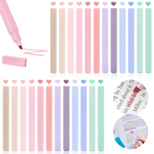 Utron 24pcs Bible Highlighters, No Bleed Pastel Set, Cute Bible Highlighters (12 Color)