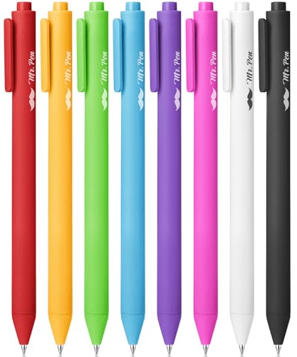 Mr. Pen- Retractable Gel Pens, 8 Pack, Vivid Color Ink, Fine Point 0.7 mm | Fast Dry, Smooth Writing, Cute Gel Ink Pens for Drawing, Writing Planner and School Supplies