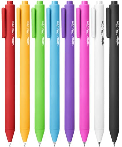 Mr. Pen- Retractable Gel Pens, 8 Pack, Vivid Color Ink, Fine Point 0.7 mm | Fast Dry, Smooth Writing, Cute Gel Ink Pens for Drawing, Writing Planner and School Supplies