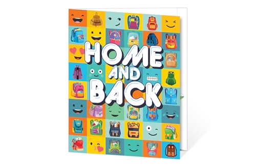 Home & Back Student Homework Folders | Classroom Organization Take-Home 2-Pocket Folder | School-to-Home Communication | Fits 8.5" x 11" Letter Paper | 14-pt Cardstock | Deep 4.5" Pockets | Set of 6