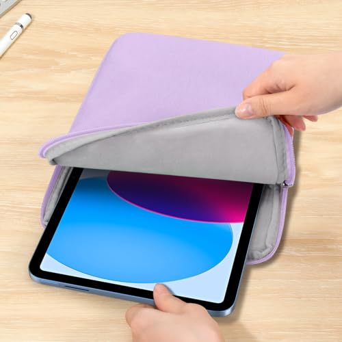 Dadanism 9-11" Tablet Sleeve Bag Carrying Case for iPad (A16) 11th Gen 11", iPad 10th Gen 10.9" Air 5/4, iPad Air/Pro 11", iPad 9/8/7th 10.2", Galaxy Tab A11+ Plus 11"/S9 FE, Tab M11 11",Grey Purple - color: Grey Purple, size: 9-11 inch