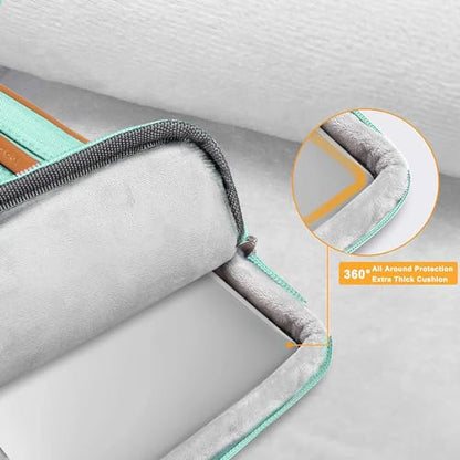 MOSISO 360 Protective Laptop Case 16 inch, 15-15.6 inch Laptop Sleeve Compatible with MacBook Pro 16, HP Acer Dell Lenovo ASUS, Side Open Carrying Case with 4 Zipper Pockets&Handle, Aqua Green - color: Aqua Green, size: 16 inch