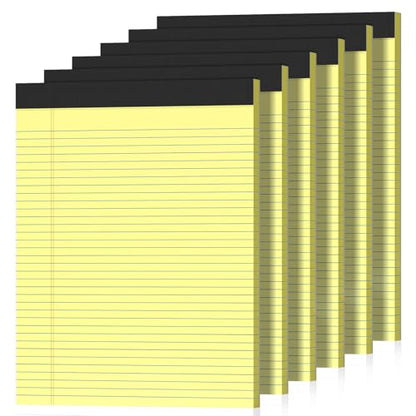6 Pack Legal Pads 8.5" x 11" College Ruled Yellow Note Pads 8.5 x 11 Inch Micro-Perforated Notepad 300 Sheets in Total Lined Writing Paper Notebook for Office, School Supplies & To-Do Lists - size: 8.5 x 11 In - Yellow, style: 6 Pack