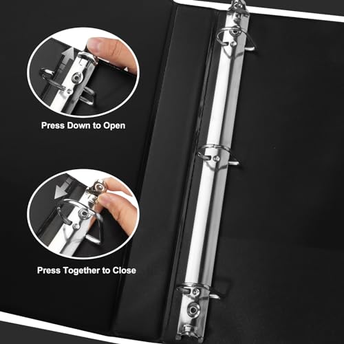 CIXILDTS 1-inch 3 Ring Binder Fit US Letter Size Paper, 1" Slant D Ring Binders, Presentation View Binder with 2 Pocekts, 12-Pack,Black - color: Black, size: 1", style: 12-Pack