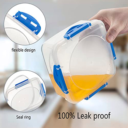 4 PCS Sandwich Containers - 100% Airtight & BPA-Free & Microwave & Dishwasher Safe Kitchen Storage Containers with Upgraded Snaps, 2 heightened Containers for Lunch Boxes and 2 normal version | Kitchen food Storage Containers with Upgraded Snaps lids, 2 h