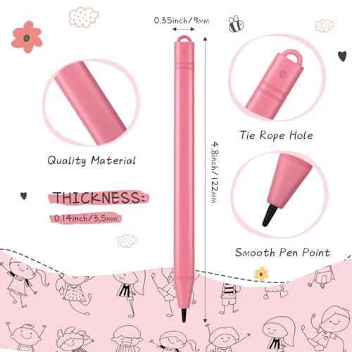 Flutesan 24 Pieces Replacement Stylus Pens LCD Board Pens for LCD Writing Tablet Drawing Pad Memo Message Boards Kids Adults (Pink) - color: Pink