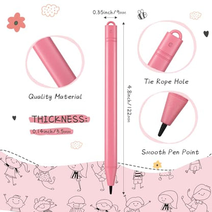 Flutesan 24 Pieces Replacement Stylus Pens LCD Board Pens for LCD Writing Tablet Drawing Pad Memo Message Boards Kids Adults (Pink) - color: Pink