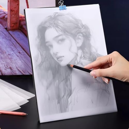 100 Sheets Tracing Paper, White Translucent Paper for Sketching Tracing Drawing Animation, A5 8.27 x 5.83 Inch - size: A5