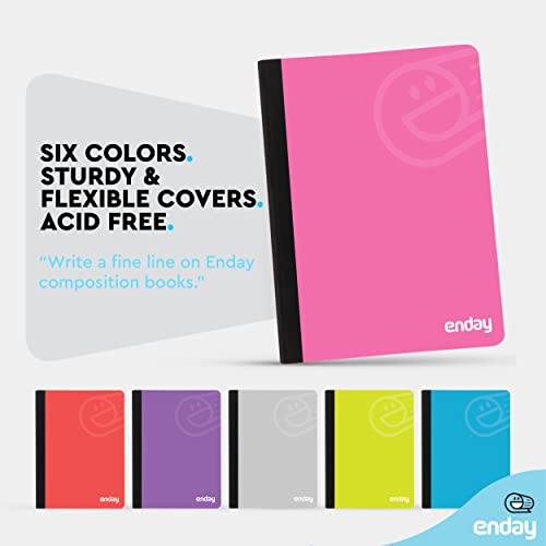 Enday Composition Notebooks College Ruled Paper, Hard Cover Composition Notebook, Premium Lined Composition Books, 100 Sheets Ruled Notebook, Pink and Yellow (2 Pack) - color: PINK - YELLOW