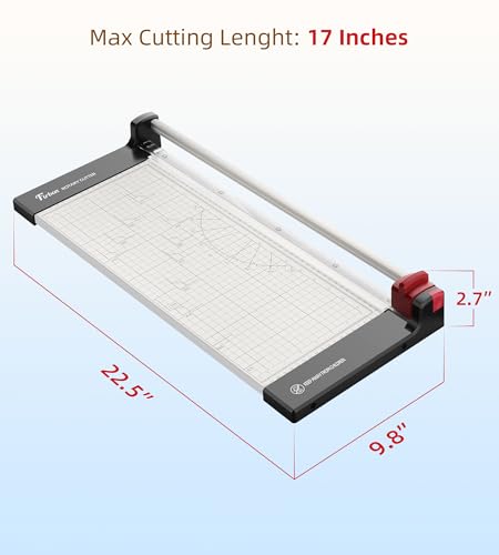 Firbon 15" Rotary Paper Trimmer with Replaceable Blade, Heavy Duty 10-Sheet Capacity Cutter for Cardstock, Photos, Scrapbooking, Office, School & Studio
